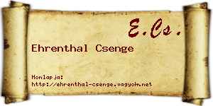 Ehrenthal Csenge névjegykártya